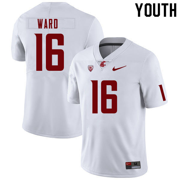 Youth #16 Xavier Ward Washington State Cougars College Football Jerseys Sale-White - Click Image to Close
